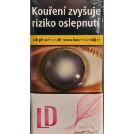 Kartonové balení tvrdá krabička cigarety s filtrem LD pink superline slims kolek L 137 Kč 10x20ks - 200 ks cigaret