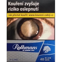 Kartonové balení tvrdá krabička cigarety s filtrem Rothmans Blue modrá 40 S - Line Blue kolek Q 278 Kč 8x40ks - 320 ks cigaret