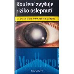 Kartonové balení tvrdá krabička cigarety s filtrem Marlboro Blue Touch kolek Q 155 Kč 10x20 ks