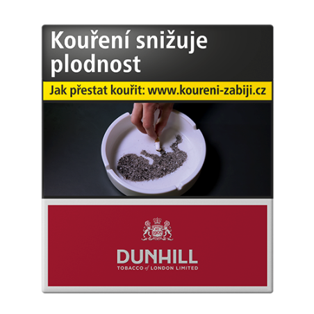 Kartonové balení tvrdá krabička cigarety s filtrem Dunhill International kolek Q 187 Kč 10x20ks