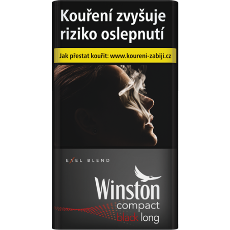 Kartonové balení cigarety s filtrem tvrdá krabička Winston Compact Black Long kolek Q 129 Kč 10x20 ks