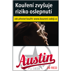 Kartonové balení cigarety s filtrem tvrdá krabička Austin 100s Red kolek Q 132 Kč 10x20 ks