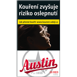 Kartonové balení cigarety s filtrem tvrdá krabička Austin 100s Red kolek Q 134 Kč 10x20 ks