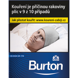 Kartonové balení tvrdá krabička cigarety s filtrem Burton Blue 22s kolek Q 146 Kč 8x22ks