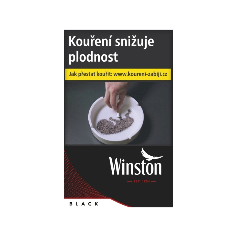 Kartonové balení cigarety s filtrem tvrdá krabička Winston Classic Black kolek Q 146 Kč 10x20 ks