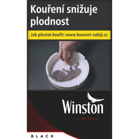 Kartonové balení cigarety s filtrem tvrdá krabička Winston Classic Black kolek Q 146 Kč 10x20 ks