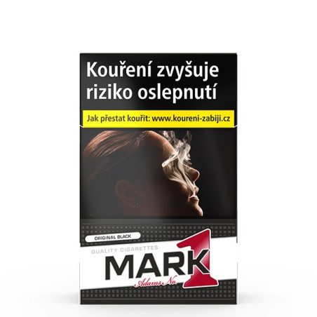 Kartonové balení tvrdá krabička cigarety s filtrem Mark Adams No.1 Original Black kolek Q 133 Kč 10x20ks