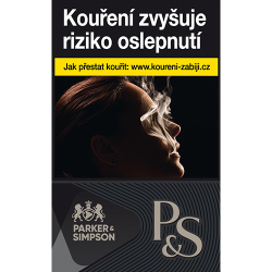 Kartonové balení tvrdá krabička cigarety s filtrem Parker & Simpson P&S Black 100s kolek Q 140 Kč 10x20 ks