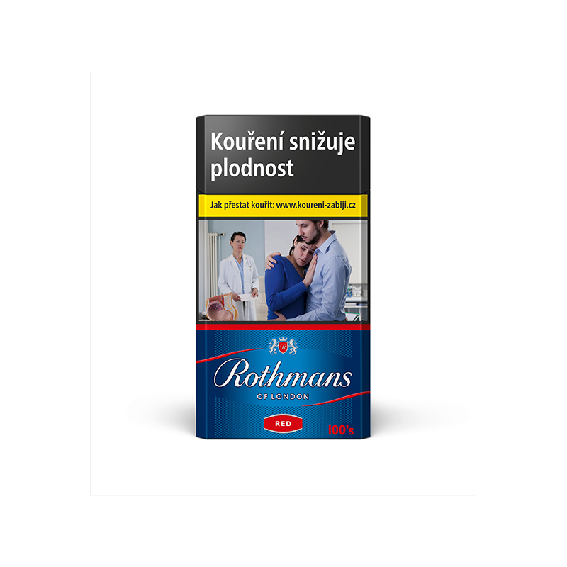 Kartonové balení cigarety s filtrem tvrdá krabička Rothmans of London Red 100's kolek Q 146 Kč 10x20ks - 200 ks cigaret