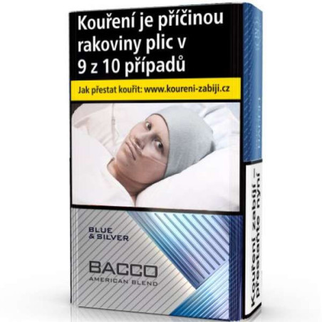 Kartonové balení tvrdá krabička cigarety s filtrem American Blend Bacco Blue & Silver kolek Q 133 Kč 10x20ks