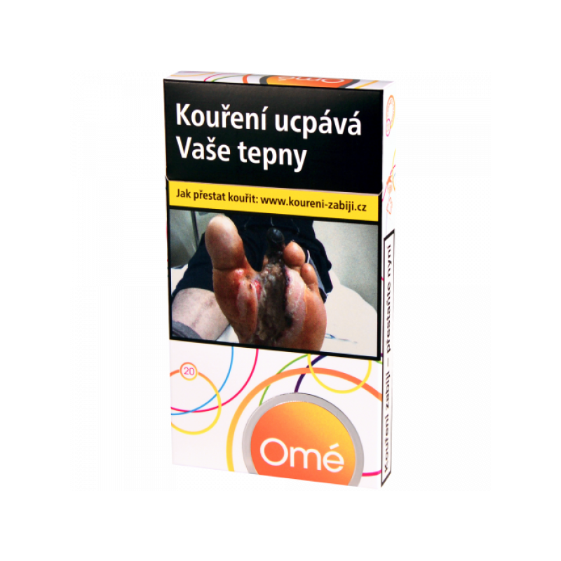 Kartonové balení tvrdá krabička cigarety s filtrem Omé Yellow slim  0,3 Mg kolek L 125 Kč 10x20 ks