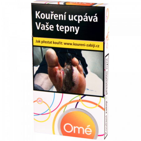 Kartonové balení tvrdá krabička cigarety s filtrem Omé Yellow slim  0,3 Mg kolek L 125 Kč 10x20 ks