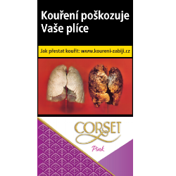 Kartonové balení tvrdá krabička cigarety s filtrem Corset Pink slim kolek R 147 Kč 10x20 ks