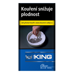 Kartonové balení tvrdá krabička cigarety s filtrem The King Blue 100's  kolek Q 134 Kč 10x20ks - 200 ks cigaret