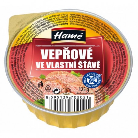 Vepřové ve vlastní šťávě k obědu i večeři Hamé 125 g