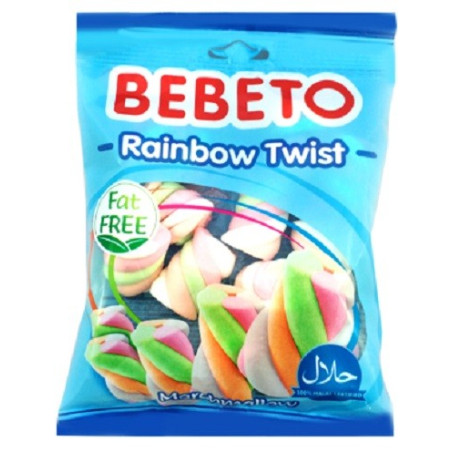 Bonbóny Marshmallow Rainbow Twist- Bebeto 60 g