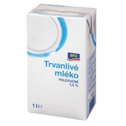 Mléko trvanlivé ARO polotučné 1,5% 12x1L