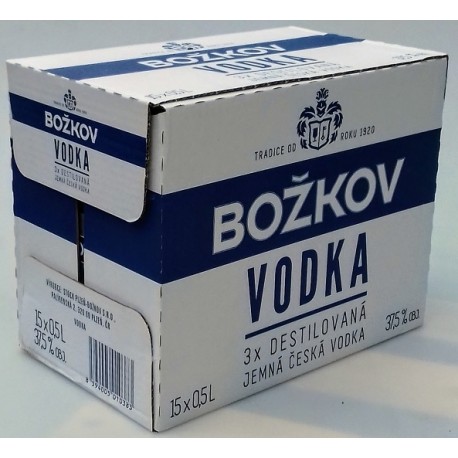 Božkov vodka 3x destilovaná 37,5% 15x0,5l