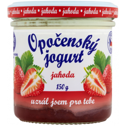 Opočenský jogurt jahoda chlazený 2,8% tuku 1x150g