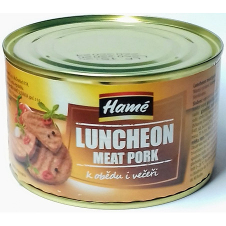 Masová konzerva hotové jídlo Luncheon meat pork Hamé 400g