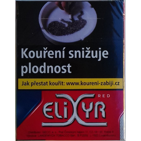 Kartonové balení tvrdá krabička cigarety s filtrem Elixyr Red kolek L 249 Kč 5x40 ks