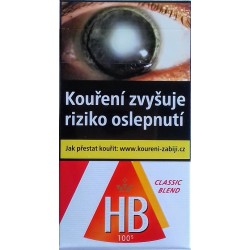 Kartonové balení tvrdá krabička cigarety s filtrem HB classic blend 100's kolek R 151 Kč 10x20ks