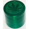 Drtička tabáku kovová čtyřdílná motiv marihuana zelená Remo 2,8 cm