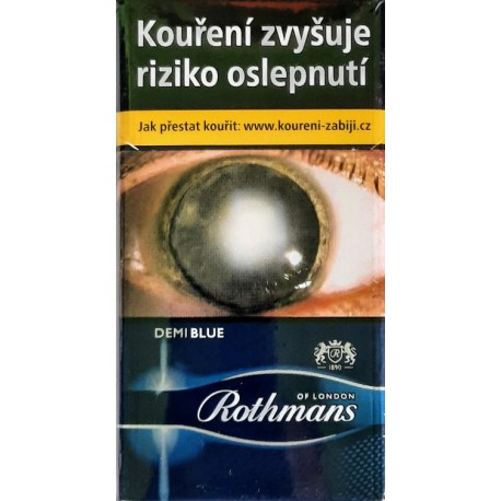 Kartonové balení tvrdá krabička cigarety s filtrem  Rothmans of London Demi Blue  kolek Q 144 Kč 10x20 ks