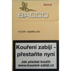 Kartonové balení tvrdá krabička cigaretové doutníčky Bacco Blond 10x17ks