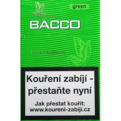 Kartonové balení tvrdá krabička cigaretové doutníčky s filtrem Bacco Green 10x17ks