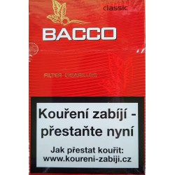 Kartonové balení tvrdá krabička cigaretové doutníčky s filtrem Bacco Classic 10x17ks