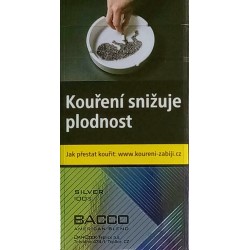 Kartonové balení tvrdá krabička cigarety s filtrem American Blend Bacco Blue-Silver 100's kolek L 129 Kč 10x20ks - 200 ks cigare