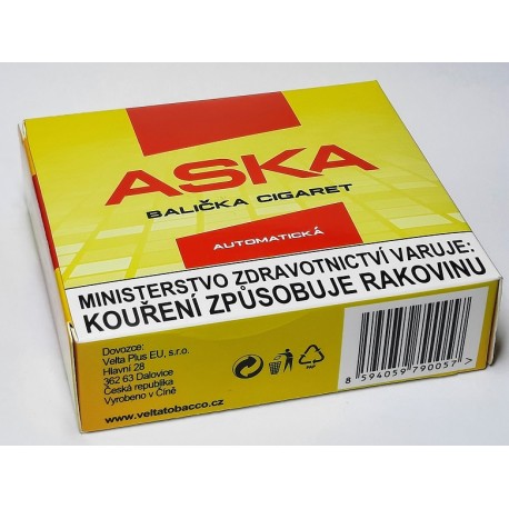 Balička cigaret automatická plechová krabička na tabák 70 mm Aska