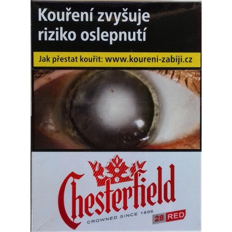 Kartonové balení tvrdá krabička cigarety s filtrem Chesterfield Crowned Red 25s kolek Q 176 Kč 8x25 ks