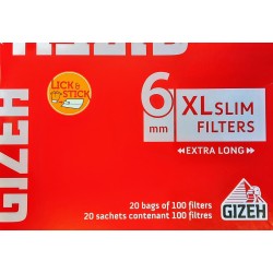 Cigaretové filtry extra dlouhé XL 6 mm slim filters extra long Gizeh 20x100 ks