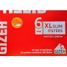 Cigaretové filtry extra dlouhé XL 6 mm slim filters extra long Gizeh 20x100 ks