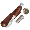 Dárková lovecká sada nůž s koženým pouzdrem, kompas, vodotěsné plechové pouzdro
