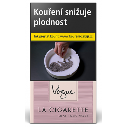 Kartonové balení tvrdá krabička cigarety s filtrem La cigarette Vogue Lilas slim kolek R 159 Kč 10x20 ks